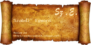 Szabó Egmont névjegykártya